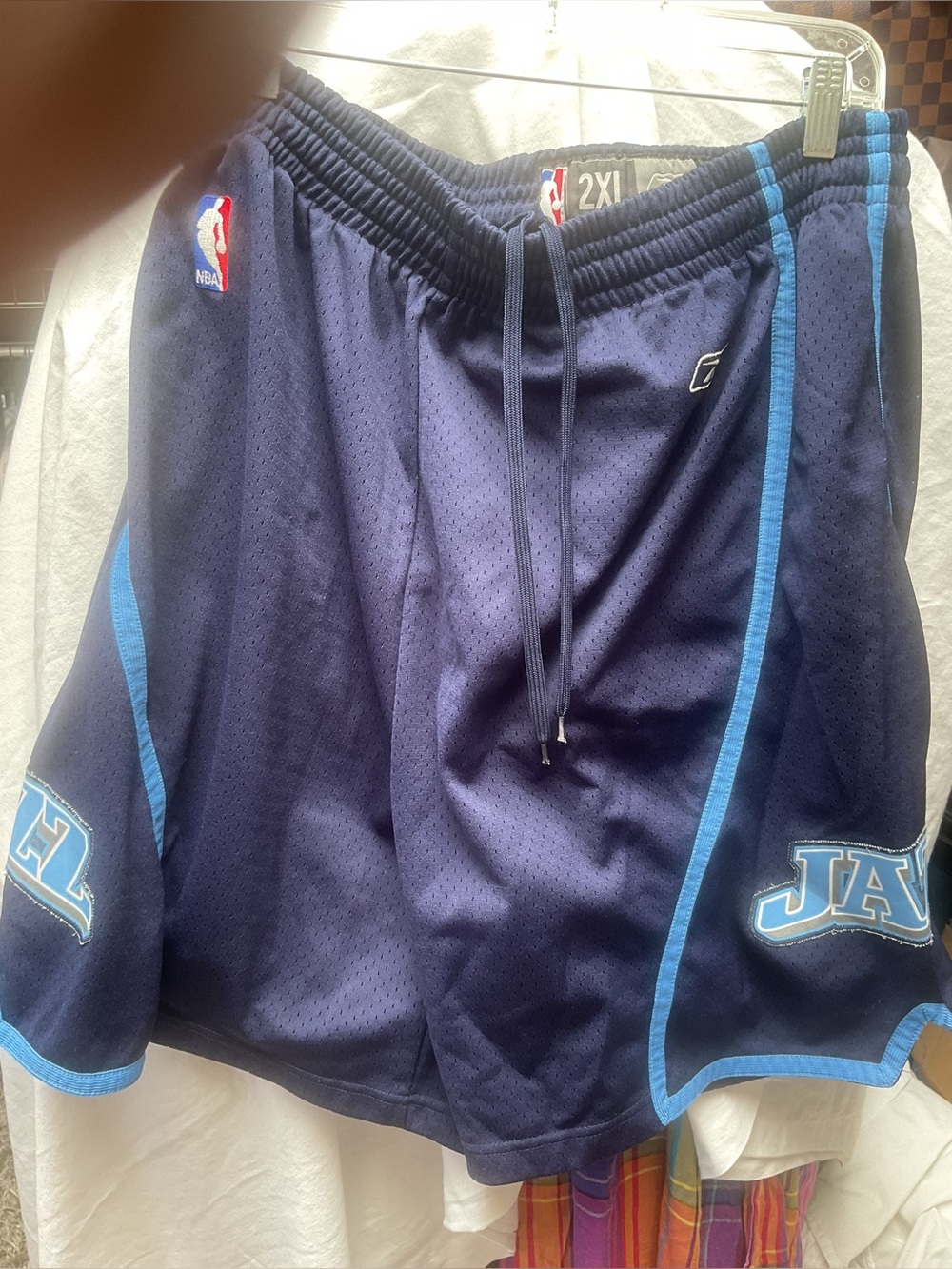 NBA Navy Blue Game Shorts with Light Blue Trim